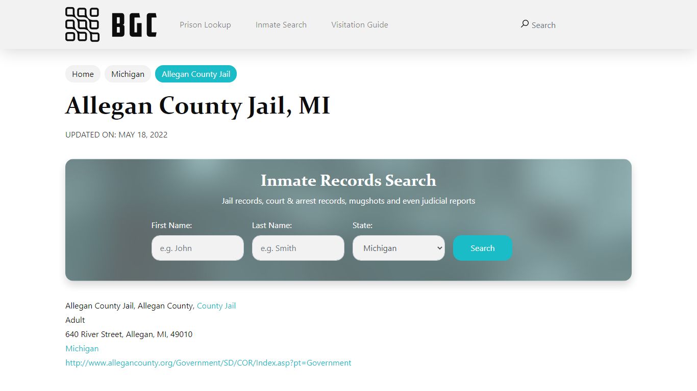 Allegan County Jail, MI Inmate Search, Mugshots ...