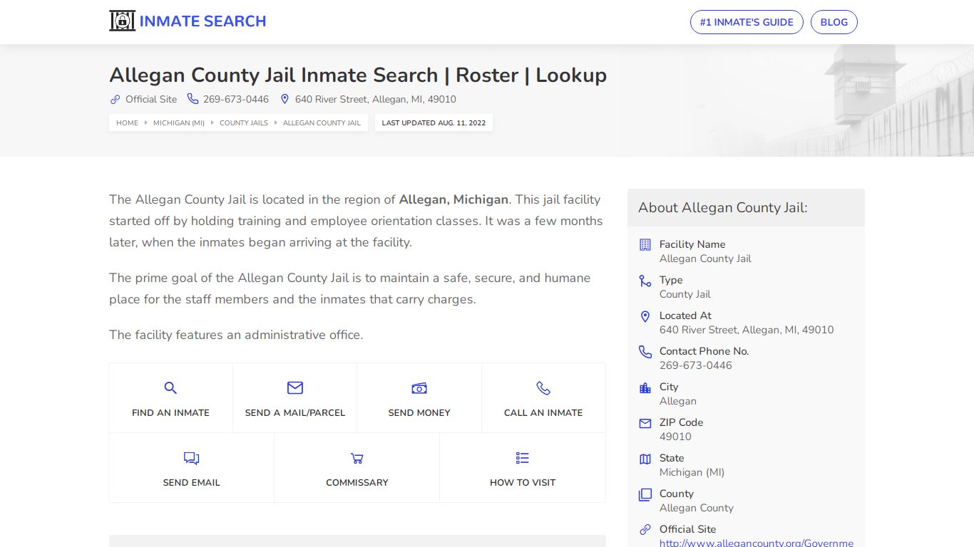 Allegan County Jail Inmate Search | Roster | Lookup