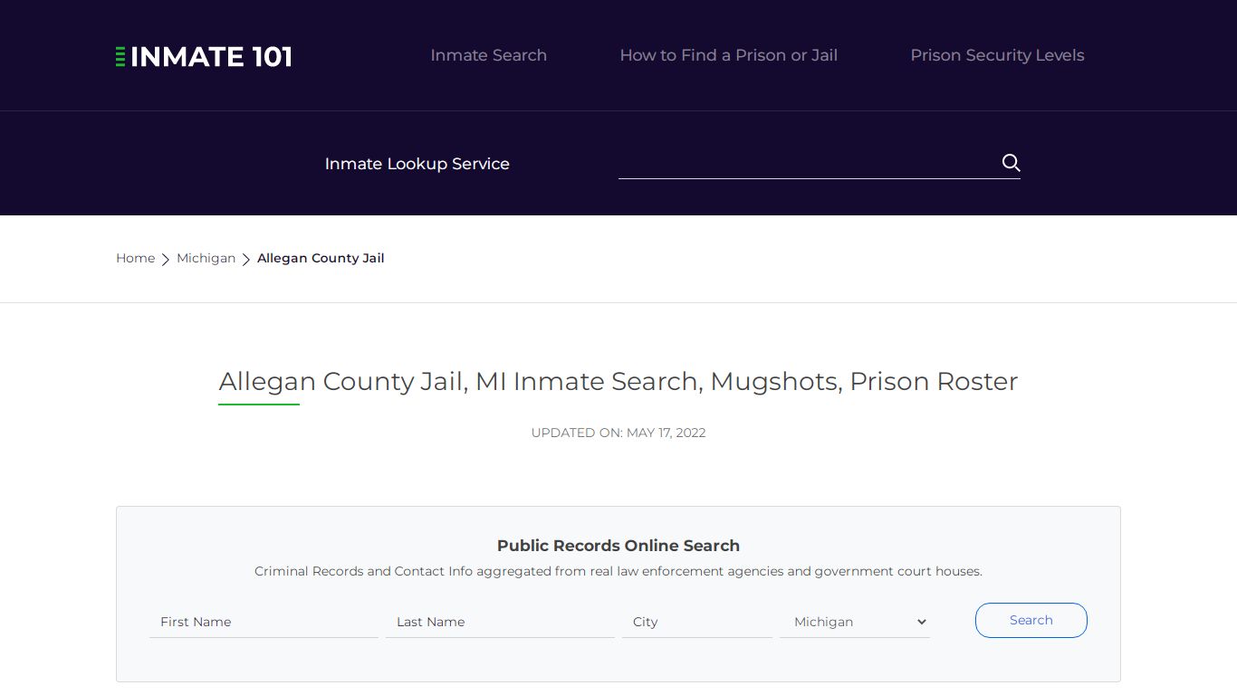 Allegan County Jail, MI Inmate Search, Mugshots, Prison ...